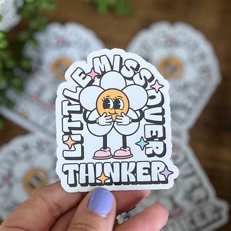 Little Miss Overthinker Retro Sticker Laptop Decal Water Etsy