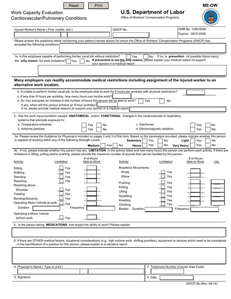 Form Owcp 5b Fill Out Sign Online And Download Fillable Pdf