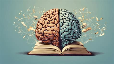 Premium Photo | Illusionillustration of brain and books