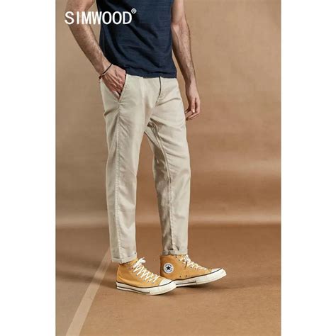 SIMWOOD Pantalones largos hasta el tobillo para hombre pantalón