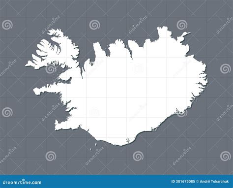 Vector Map Iceland Template Europe Outline Country Stock Illustration