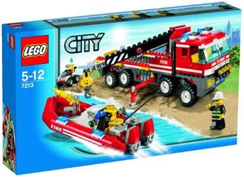 LEGO City 7213 Off Road Fire Truck Fireboat 388pcs Building Sets