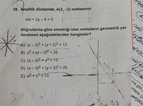 39 38 Analitik Düzlemde A 3 2 Noktasının Lise Matematik