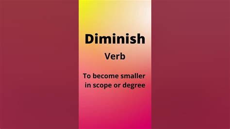 SAT Prep Vocabulary - Diminish Verb - YouTube