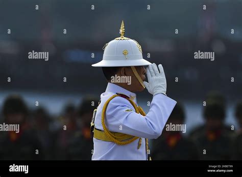 Thai King Maha Vajiralongkorn Inspects The Guard Of Honour On The