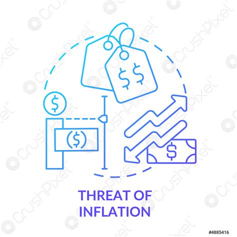 Threat Of Inflation Blue Gradient Concept Icon Stock Vector 4885416