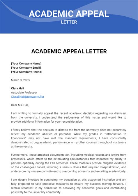 Academic Appeal Letter Template Edit Online And Download Example