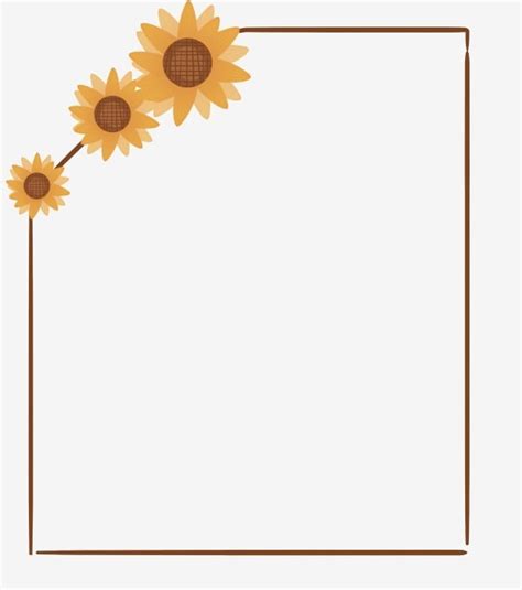 Yellow Sunflower White Transparent Yellow Sunflower Cartoon Border