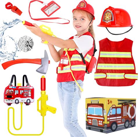 Buy Kids Fireman Costume Set Hodola 7 Pieces Firefighter Dress Up Set