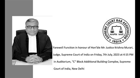 Farewell Function In Honour Of Honble Mr Justice Krishna Murari