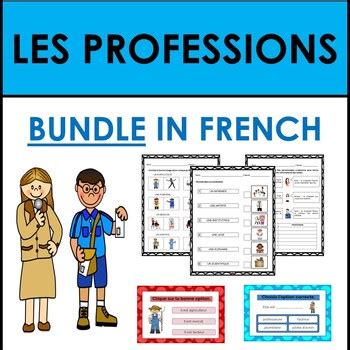 Les Professions Les M Tiers French Jobs Professions Bundle Tpt