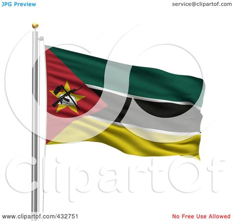 Royalty Free Rf Clipart Illustration Of A 3d Flag Of Mozambique