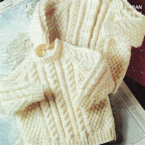 Baby Knitting Pattern Baby Aran Sweater Baby Aran Cardigan Etsy