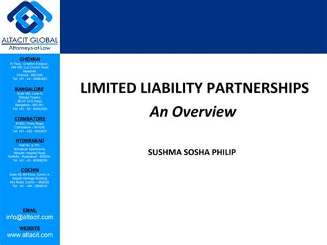 Limited Liability Partnerships Ppt