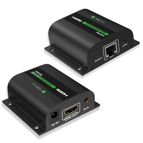 TECHLY Designed In Italy 1080p HDMI Extender Over CAT6 7 Ethernet LAN