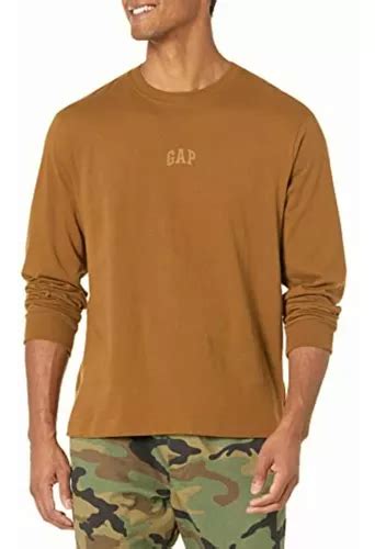 Gap Playera De Manga Larga Con Logotipo Para Hombre Marrón Meses sin