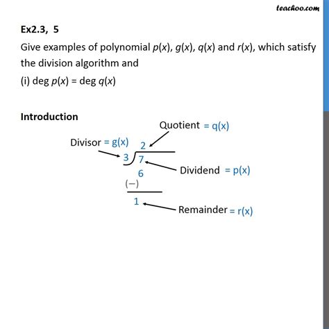 Question 5 Give Examples Of Polynomial P X G X Q X