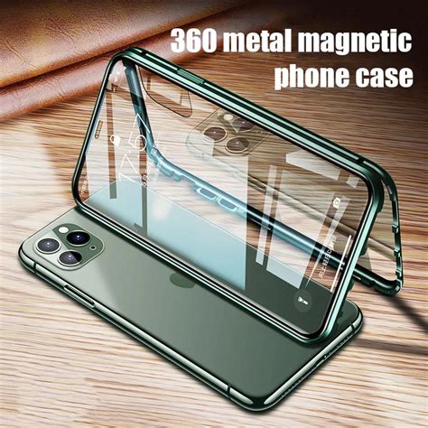 360 metalowy futerał magnetyczny na iPhone 12 13 Mini 11 12 13 14 Pro