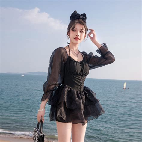 Bikini Onepiece Korean Style One Piece Swimsuit Cute At The Rainbow Japanese Swimwear