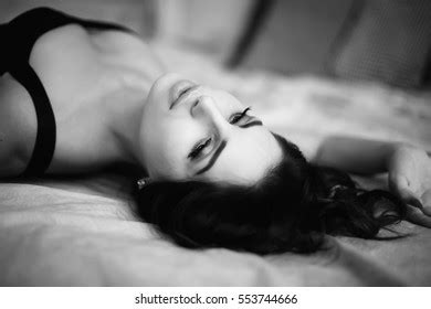 Portrait Beautiful Sexy Brunette Black Lingerie Stock Photo Shutterstock