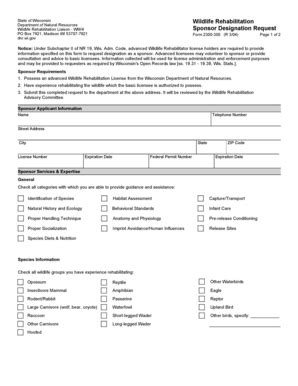 Fillable Online Dnr Wi Sponsor Designation Form PDF Wisconsin