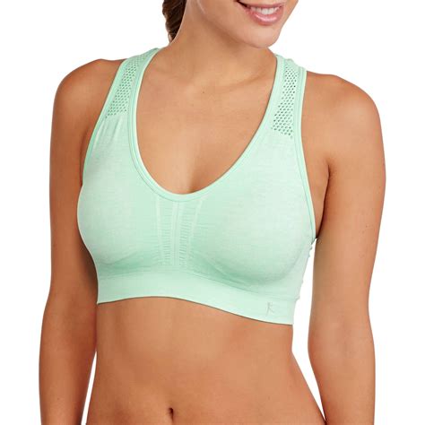 Danskin Now Womens Essential V Neck Racerback Seamless Sports Bra