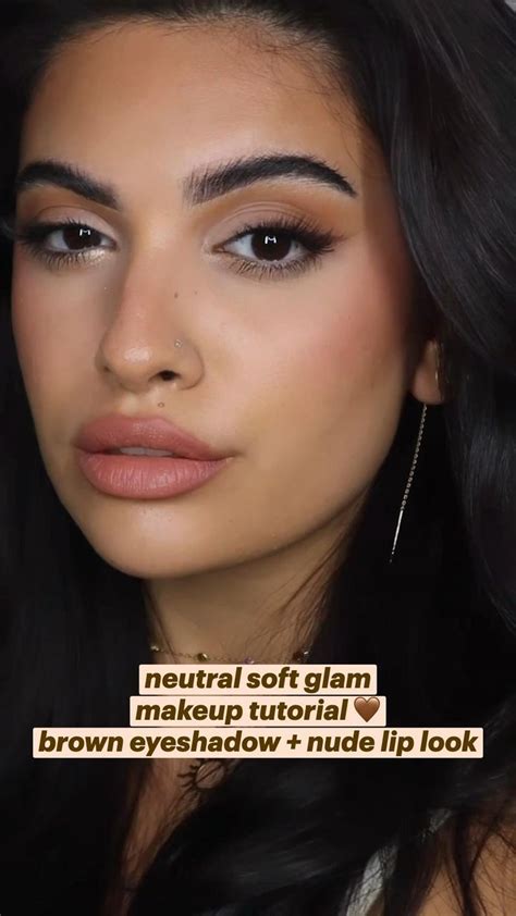 Neutral Soft Glam Makeup Tutorial Brown Eyeshadow Nude Lip Look Glam Makeup Tutorial