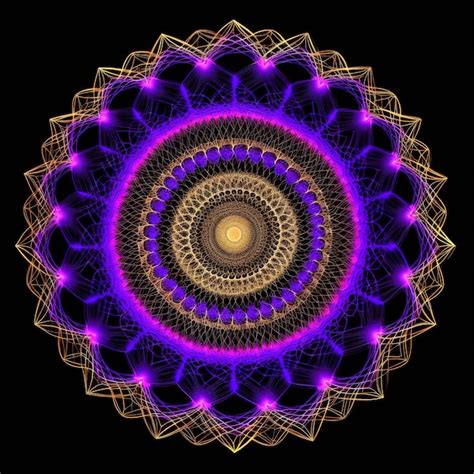 Premium AI Image | Purple and gold mandala with a purple background