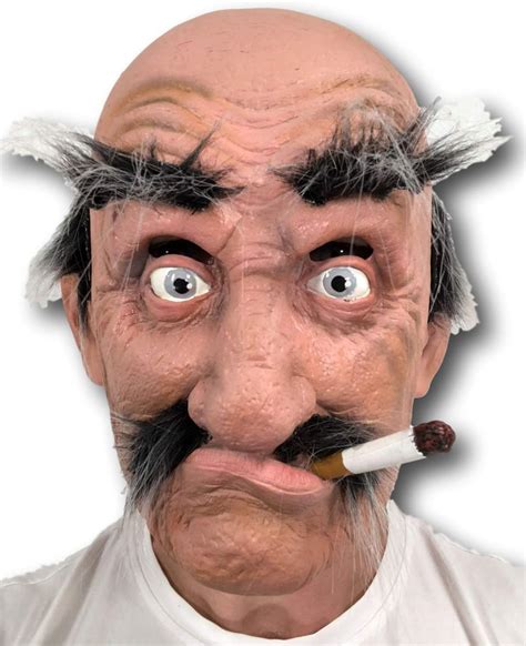 Amazon.com: Funny Old Man, Smokey Joe Mask, Adult, One Size, Grey Hair ...