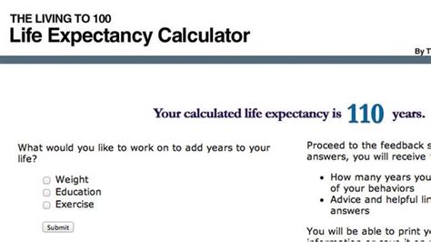 The Living To 100 Calculator Predicts Your Life Span