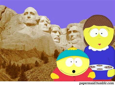 South Park Paper Prop Photo Of Cartman And Leanne At Mt Rushmore