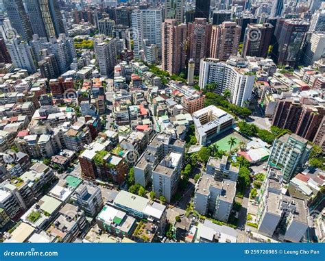 Top Down View Of Taipei City Old Town Stock Image Image Of Aerial