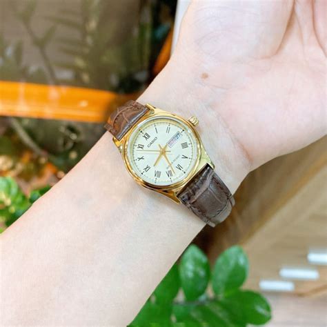 Đồng hồ nữ dây da chính hãng Casio Anh Khuê LTP V006 Shopee Việt Nam