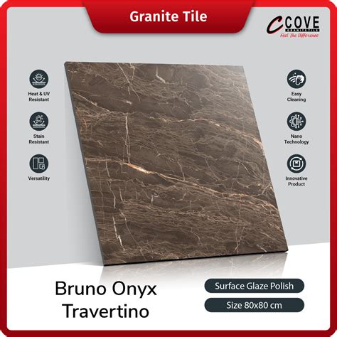 Jual Cove Granite Tile Bruno Onyx Travertino 80x80 Shopee Indonesia