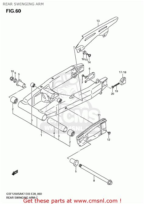 Suzuki GSF1250S BANDIT 2008 K8 USA E03 REAR SWINGING ARM Buy