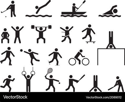 Pictogram People Doing Sport Activities Royalty Free Vector