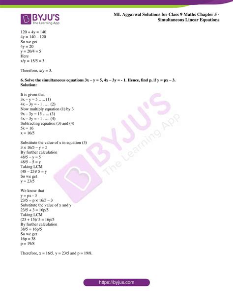 Ml Aggarwal Solutions For Class Maths Chapter Simultaneous Linear