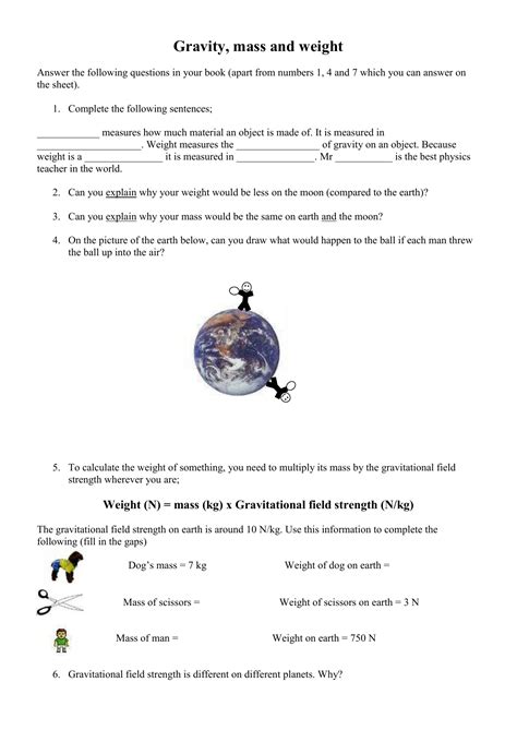 Mass And Weight Worksheet Ame My Id