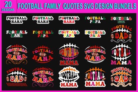 Football Family Quotes Svg Bundle, Graphic by Dreamshop · Creative Fabrica