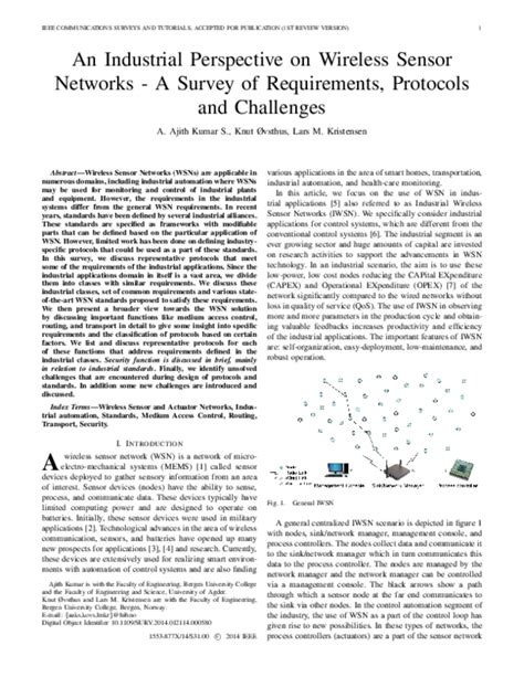 Pdf An Industrial Perspective On Wireless Sensor Networks — A Survey