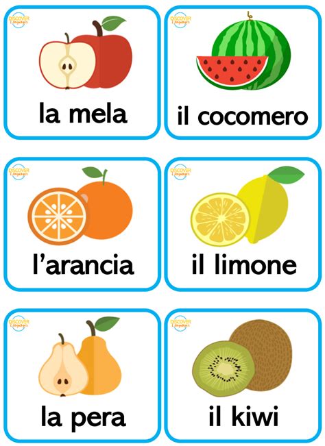 Beginner Italian Flashcards Fruit Frutta Made By Teachers