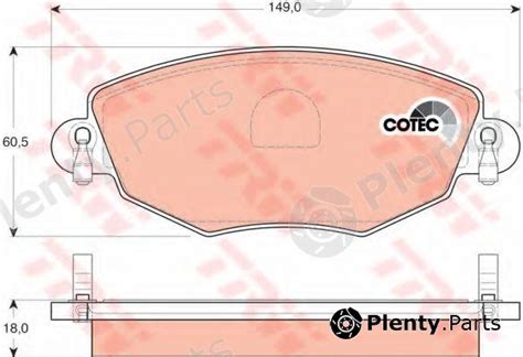TRW part GDB1434 Brake Pad Set, disc brake - Plenty.Parts
