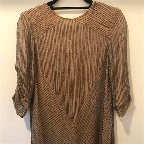 Parker Dresses Nude Parker Beaded Dress Xs Poshmark