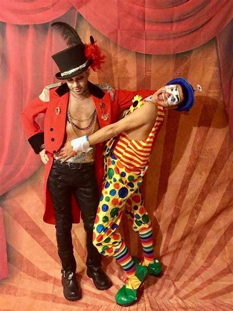 Dark Ring Leader And Crazy Clown Gay Couples Costume Robin Halloween Costume Couple Halloween