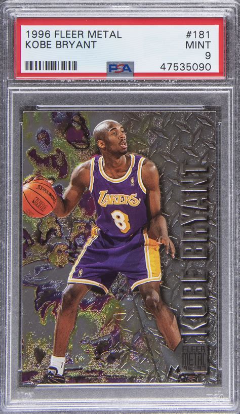 Lot Detail 1996 97 Fleer Metal 181 Kobe Bryant Rookie Card Psa Mint 9