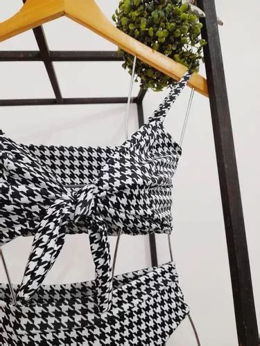 Biquini Aro V Calcinha Hot Pants Xadrez Parcelamento Sem Juros