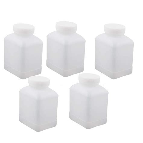 Buy New Lon0167 5Pcs 500ml DIY Plastic Square Wide Mouth Sample Reagent