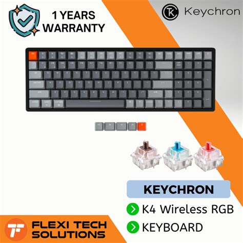 Flexi Tech KEYCHRON K4 Wireless RGB Aluminum Mechanical Gaming Keyboard Version 2 Non Hot Swap