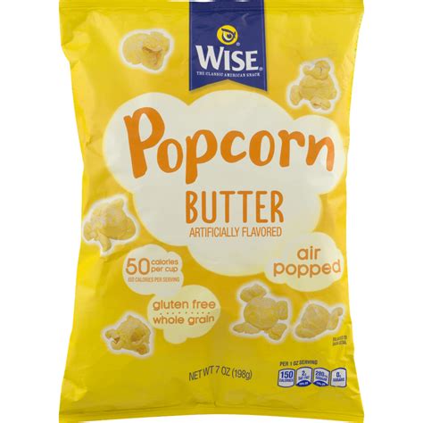 Wise Foods Air Popped Butter Popcorn 6 Oz Bag 3 Bags