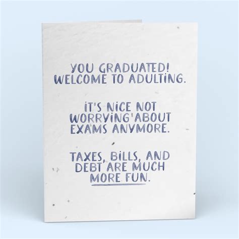 Welcome To Adulting Graduation Card Cute Root